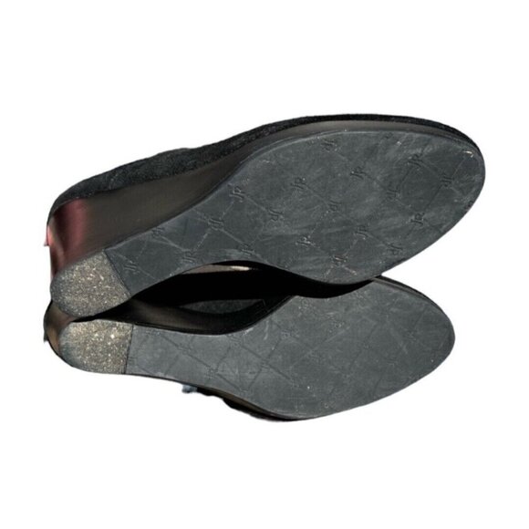 🌻 Jack Rogers "Olivia” Black Suede Wedge Booties Boots Women’s Size 8. - Picture 6 of 8